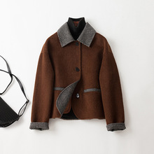 905#双面羊绒大衣纯色女短款休闲气质显瘦时尚毛呢外套秋冬新款