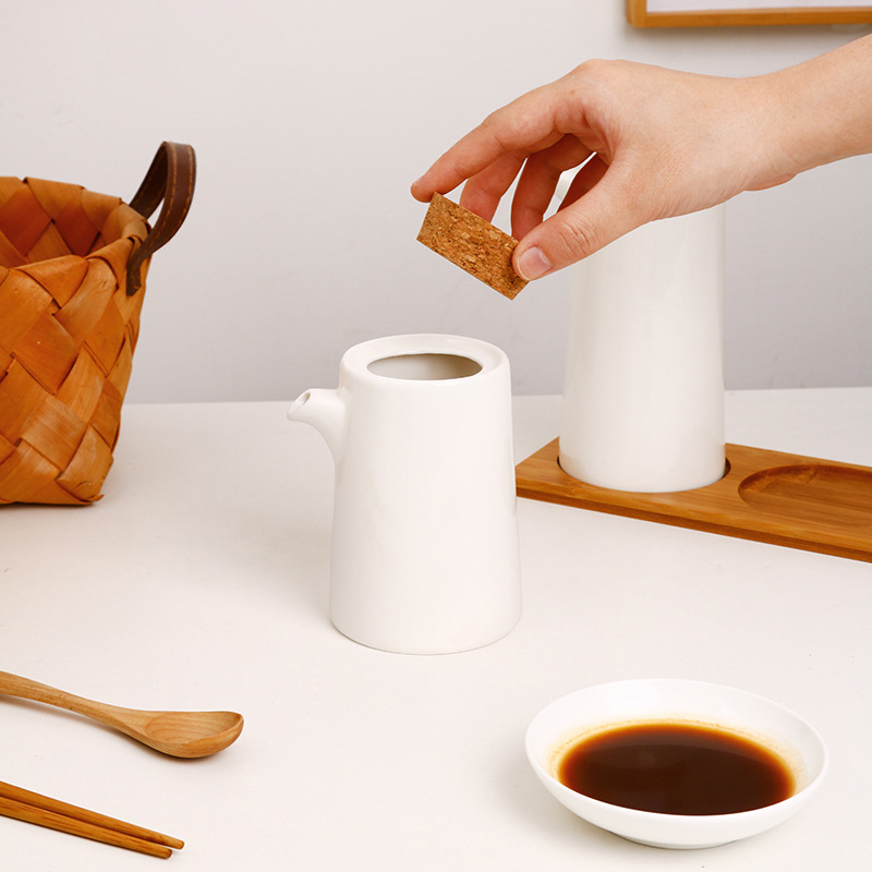 Set de botellas de cerámica estilo japonés para condimentos