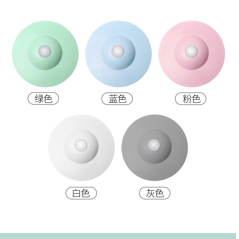 Kitchen Press-Release Silicone Drain Stopper for Bathroom Bathtub Drain Cover, Anti-Clogging and Odor-Proof