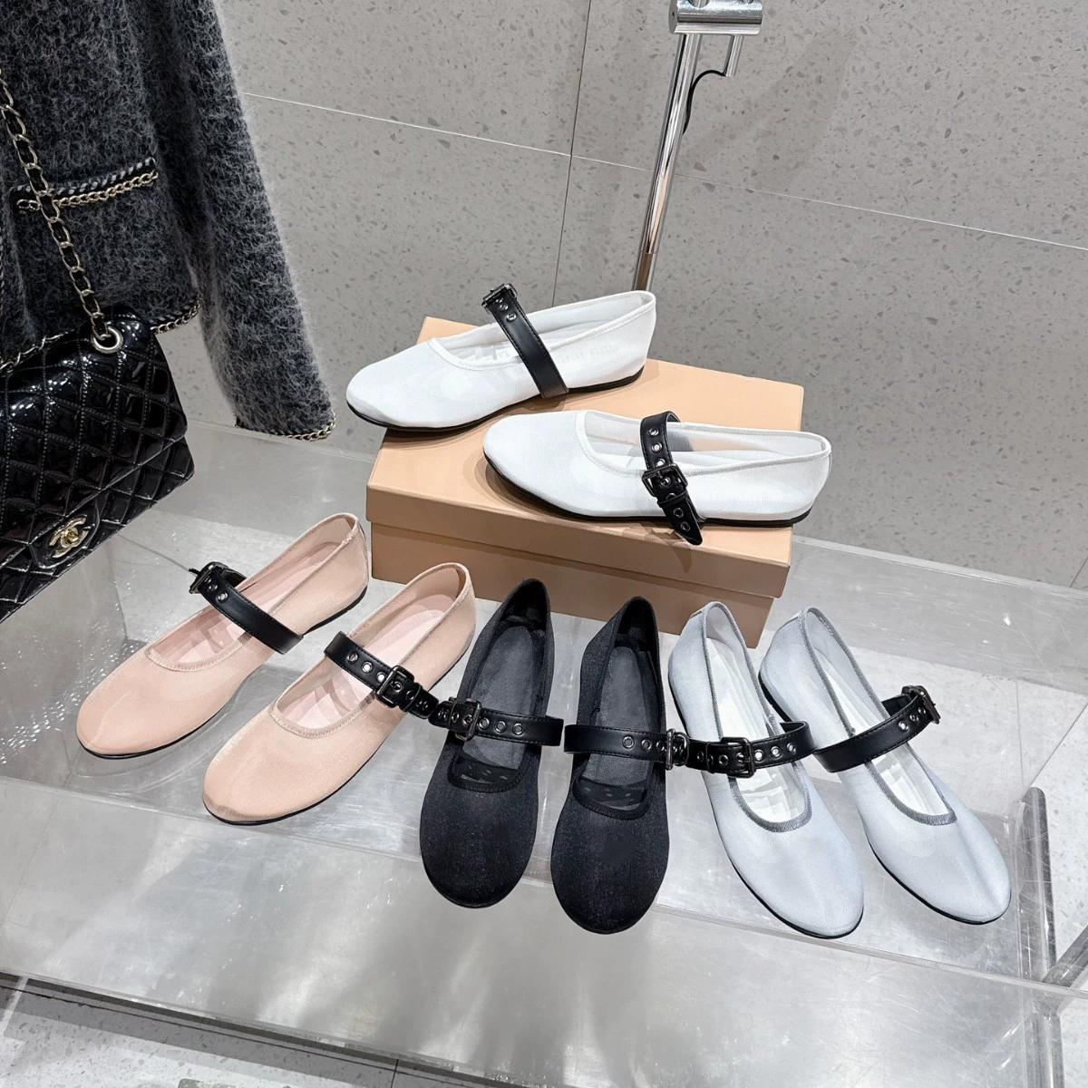 High-end version ~ 2025 new hollow flat-soled Mary Jane shoes buckle one-strip mesh ballet shoes single shoes for women
