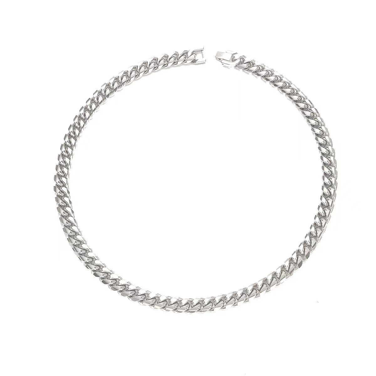 Collier en titane inaltérable pour homme, chaîne cubaine épaisse en acier inoxydable, style hip-hop tendance. Bijou stylé et original._voghion.com