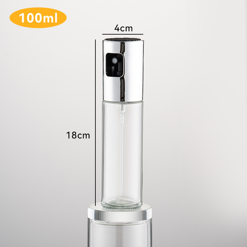 100ml botella de inyección de aceite de presión cocina parrilla botella de condimentos botella de vidrio boquilla de acero inoxidable botella de inyección de aceite control de aceite doméstico
