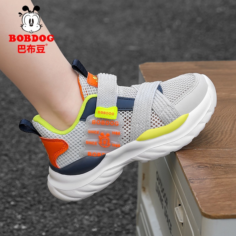 Babu bean children's shoes boys shoes 2025 summer new single net breathable large mesh children's sneaker