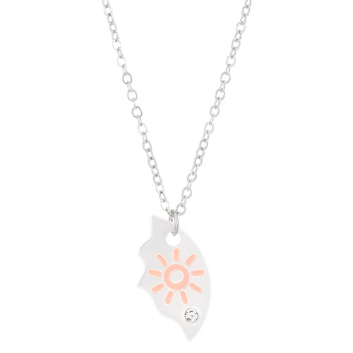 Star, Moon, and Sun Three-in-One Friendship and Sisterhood Alloy and Diamond Plated Two-Piece Necklace Set