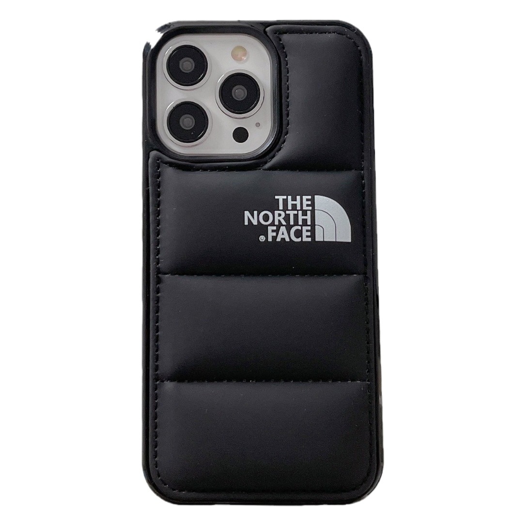 Chaqueta de plumón en el lado norte para iPhone16promax funda de teléfono de algodón relleno 14promax chaqueta de plumón rellena de algodón 13