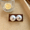 Retro fashionable universal advanced earrings from pearl, light luxury style, high-quality style, wholesale