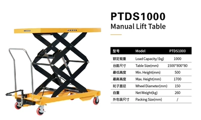 cart, hand-pushed scissor hydraulic lift, Avtomobil fırlanan platformaları - 1-ton-load-17m-tabletop-1500800