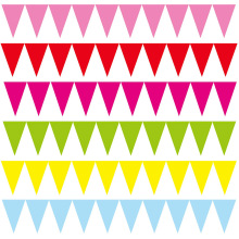 纸制品单色三角彩旗布置装饰拉旗儿童生日幼儿园三角旗多彩