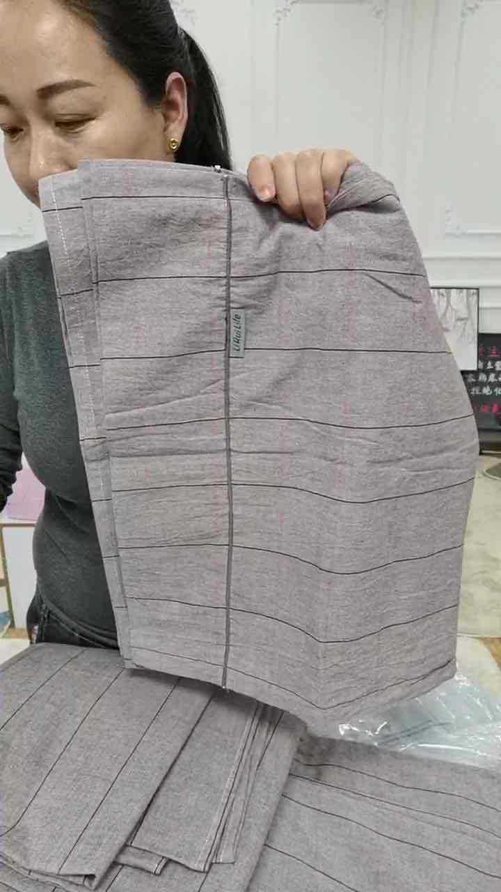 棕色小格,高品质纯棉水洗精品4件套|ms