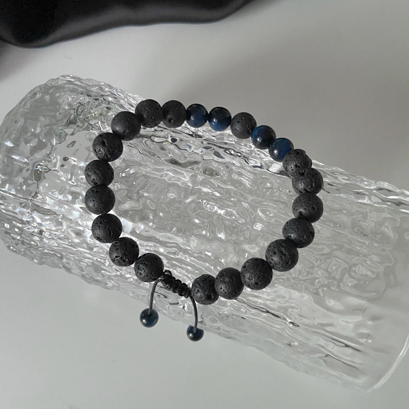 Bracelet De Perles En Pierre Volcanique Noire En Gros Nihaojewelry display picture 7