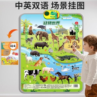 Kindergarten Logic Wall Chart Baby Audio Early Education Infant and Young Kidsren Cognitive Enlightenment Sound Reading Machine Learning Wall Stickers
