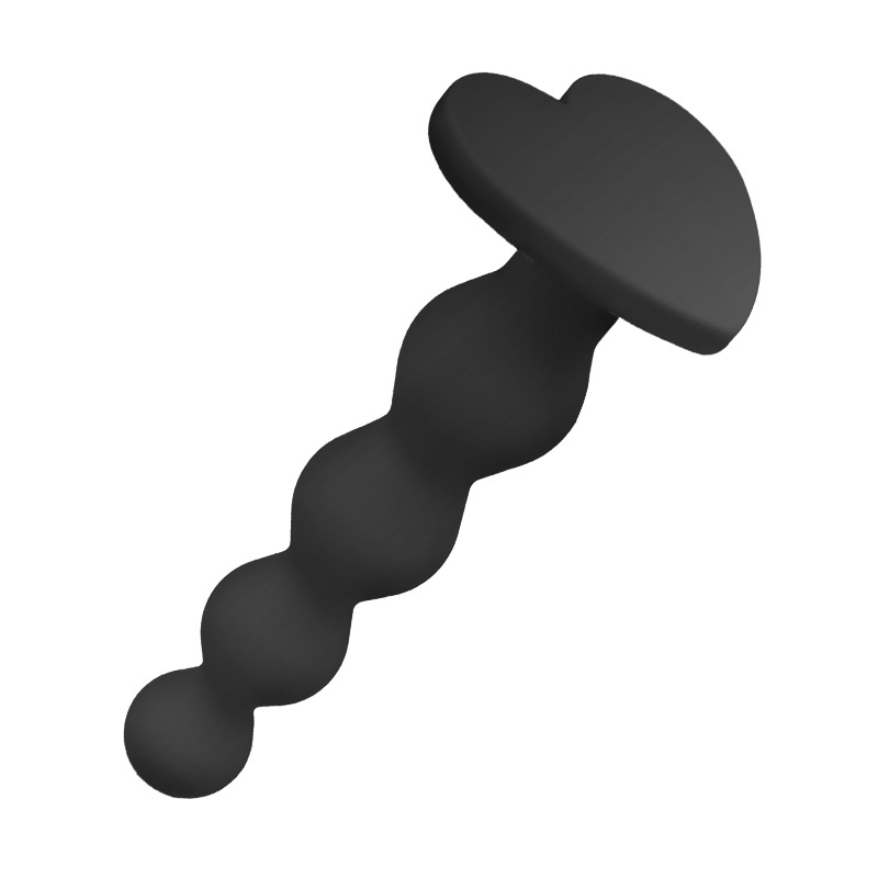 Silicone Anal Beads Plug, Black Manual-Control Adult Toy, 150 mm Body — detail image 13