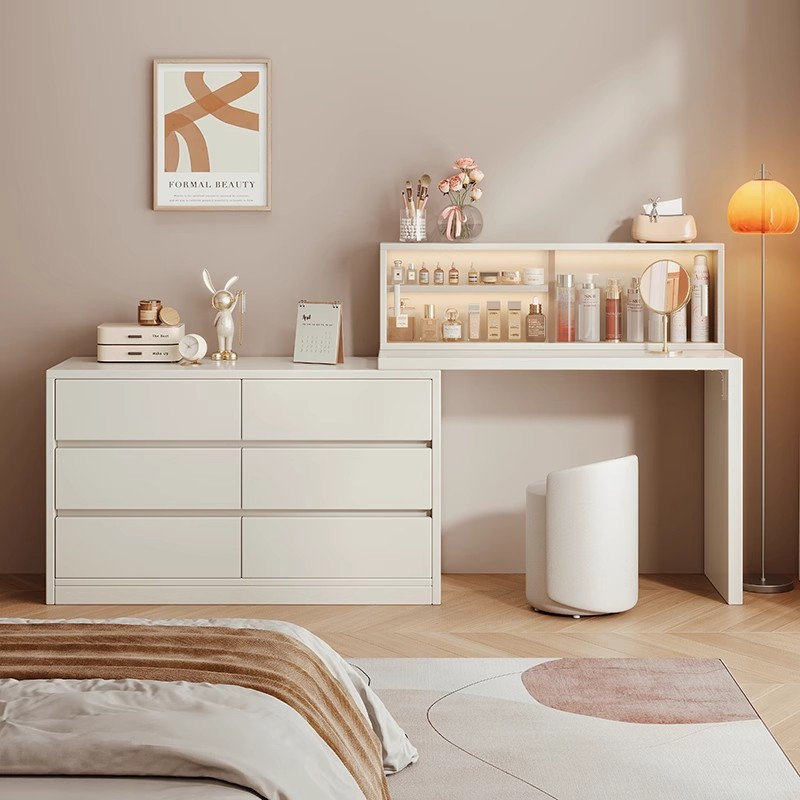Tocador, cómoda, todo en uno, simple, moderno, armario de almacenamiento, mesa de tocador de dormitorio, armario de cola de cama, escritorio de computadora, escritorio de maquillaje, almacenamiento