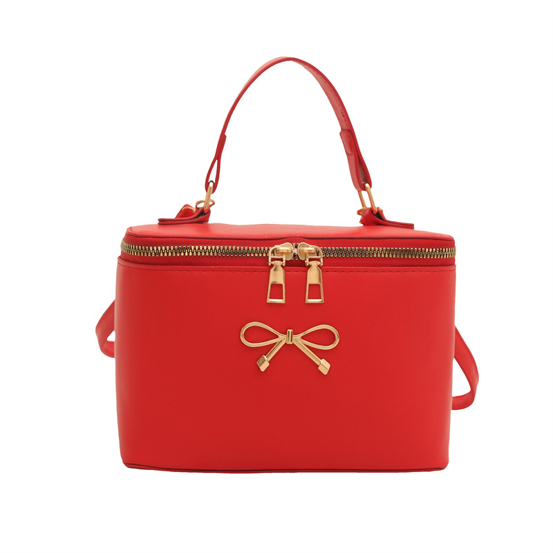 Bolso bandolera de estilo occidental de moda coreana para mujer 2025 nuevo bolso de caja cuadrada bolso de hombro con lazo dulce bolso cuadrado pequeño