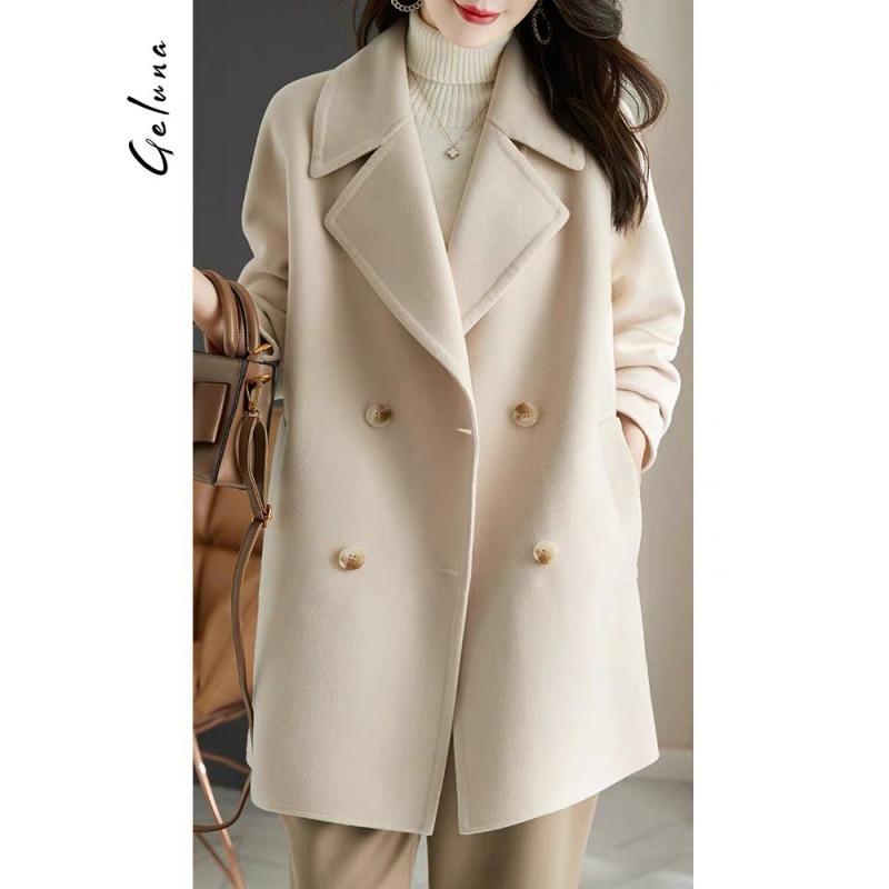 Women's Woolen Coat 2025 Autumn and Winter New Fashion Elegant Top Loose Large Size Stylish Mid-Length Woolen Coat