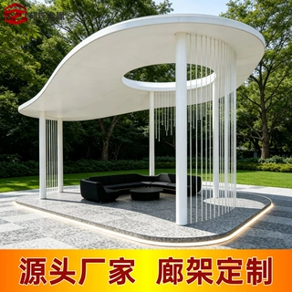 户外落地雕塑廊架制作 上海大型不锈钢创意廊架厂家承接来图加工