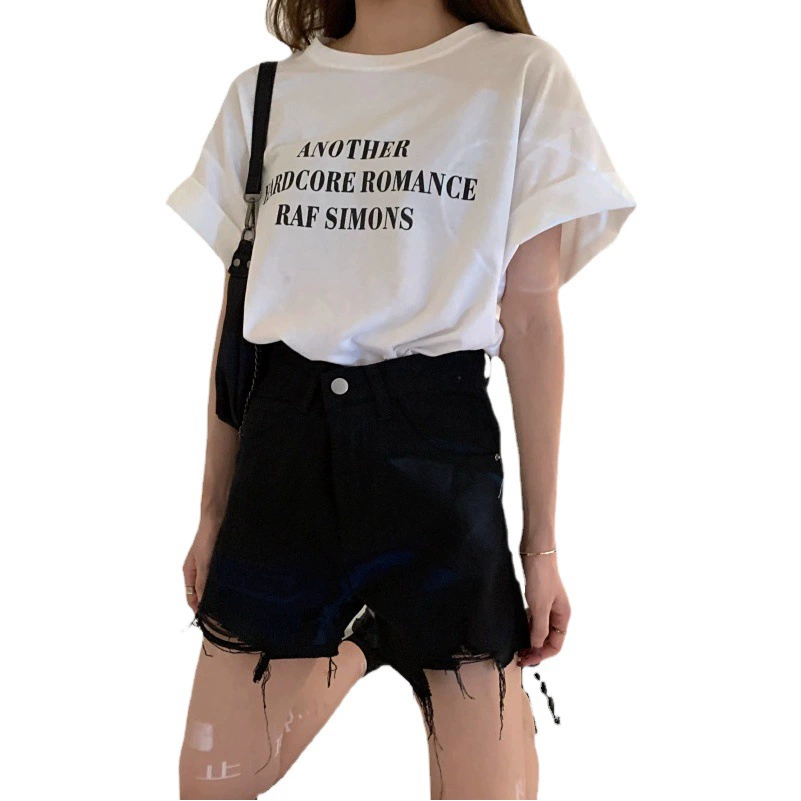 Винтажные джинсы в гонконгском стиле 2021, новые летние женские короткие брюки в Корейском стиле с высокой талией и нерегулярными необработанными краями