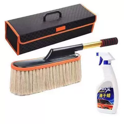 wax mop car wash tool, Car cleaning tools - beige-wax-brush-black-red-storage-box-duster-wax