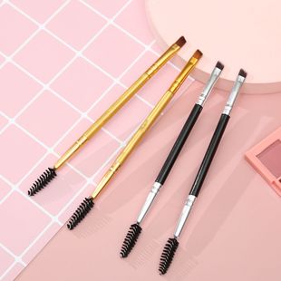 Foreign trade explosive double spiral bevel makeup brush eyebrow brush eyelash brush part brush portable brush beauty tool