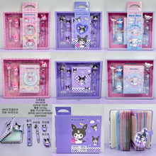 彩页磁扣本文具套装铁笔盒铅笔卷笔刀固体胶小本子橡皮擦6件套