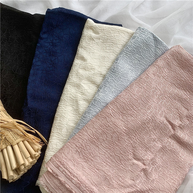 新品春秋款人丝暗纹提花面料时尚洋气潮流小衫旗袍连衣裙女装布料