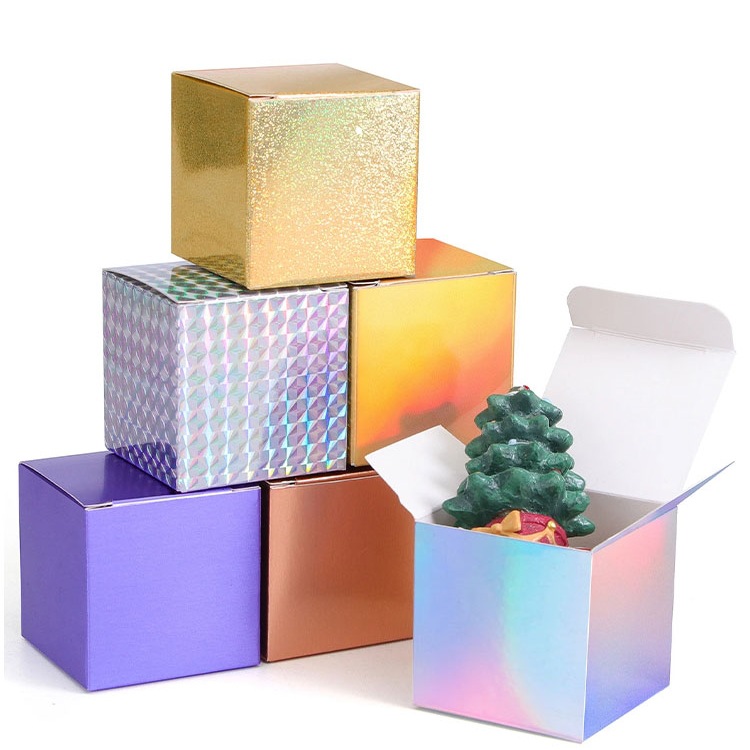 正方形扣底盒小纸盒 分装盲盒 迷你手工黏土打包 香薰 面霜包装盒