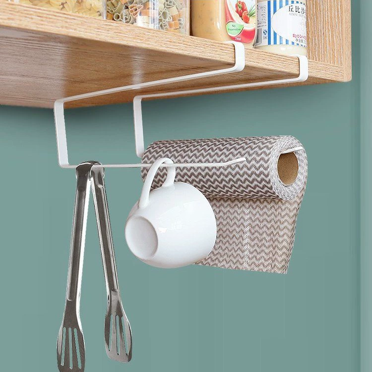 Кованая полка для салфеток Стеллаж для рулонной бумаги Простой шкаф Подвесной стеллаж для хранения Дверной шкаф Стеллаж для хранения слоев перегородки Кухонная полка для бумаги