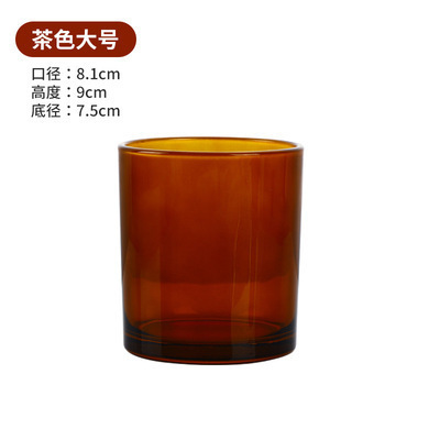 Contenedor de vidrio taza vacía con tapa vela taza decoración color esmerilado coche aromaterapia taza vela titular Amazon al por mayor