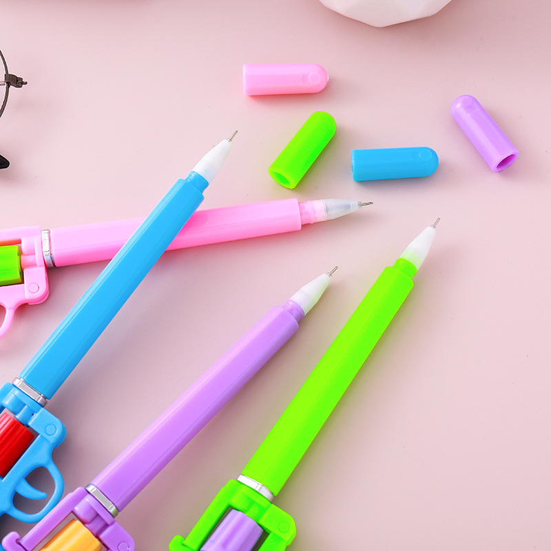 Revólver desmontable creativo Pluma de gmios Papelería linda Estilo de arma de estudiante Pluma de agua Regalo de premio al por mayor