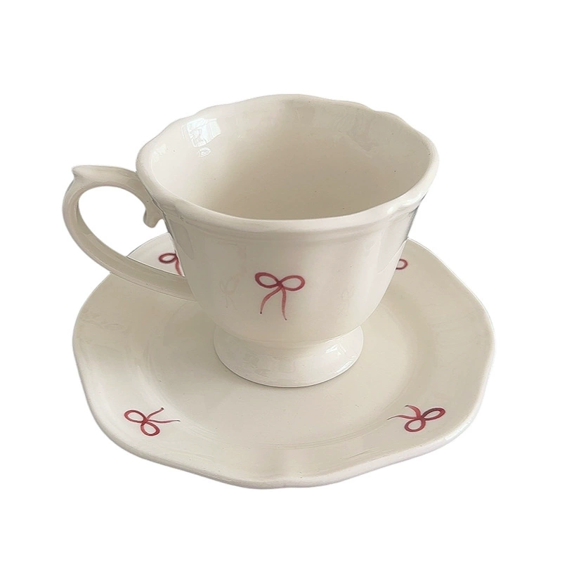 Japanese high quality afternoon tea, ceramic tableware with bow