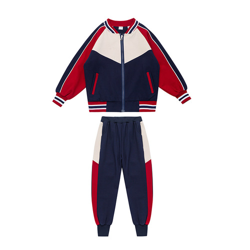 Preschool Spring and Autumn Uniform for First-Grade Primary School Students, College Style Children's Class Uniform, Sports Uniform Set, Wholesale