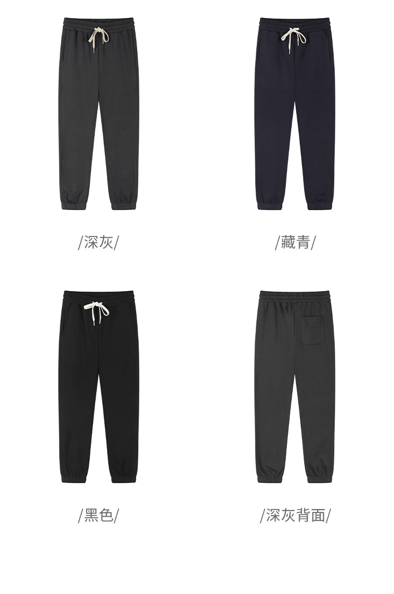 登爵男装摇粒绒400g重磅卫裤2023秋冬新款宽松加绒卫裤男