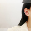 Metal woven fashionable universal earrings with pigtail, ear clips, European style, simple and elegant design, internet celebrity