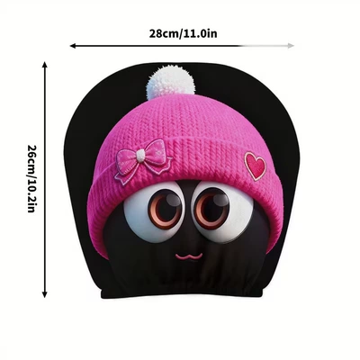 Hat-Wearing Expressions, Elastic, Stain-Resistant, Durable, Universal seat cover - 16-double-sided-printing-1pc-26cm28cm