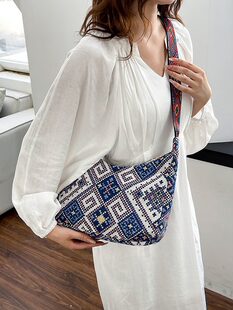 Capacious shopping bag, ethnic one-shoulder bag, ethnic style