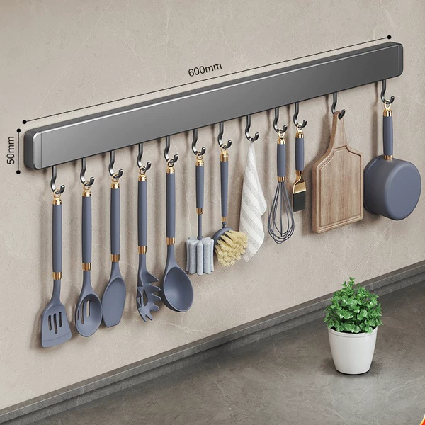 【Kitchen Recommendation】Mobile hook Gun gray 12 hooks