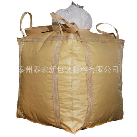 Заводская бежевая контейнерная сумка-слинг, изготовленная на заказ, может использоваться в качестве основания с впускным и выпускным отверстием для влагонепроницаемого мягкого поддона.