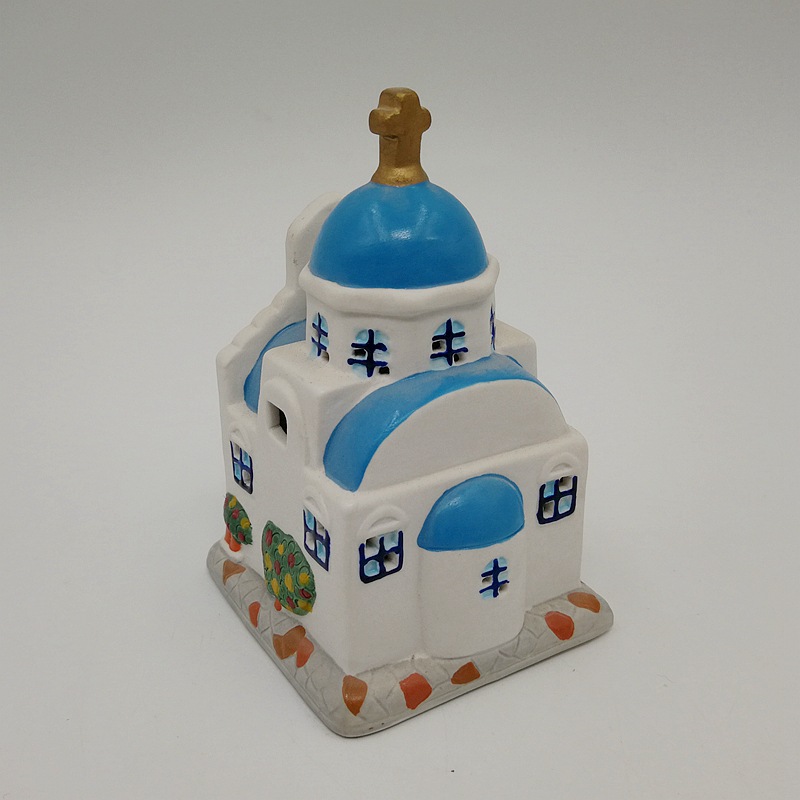 Navidad casa de pan de jengibre LED iluminación cerámica artesanía feliz pueblo villa pequeña decoración decoración interior del hogar