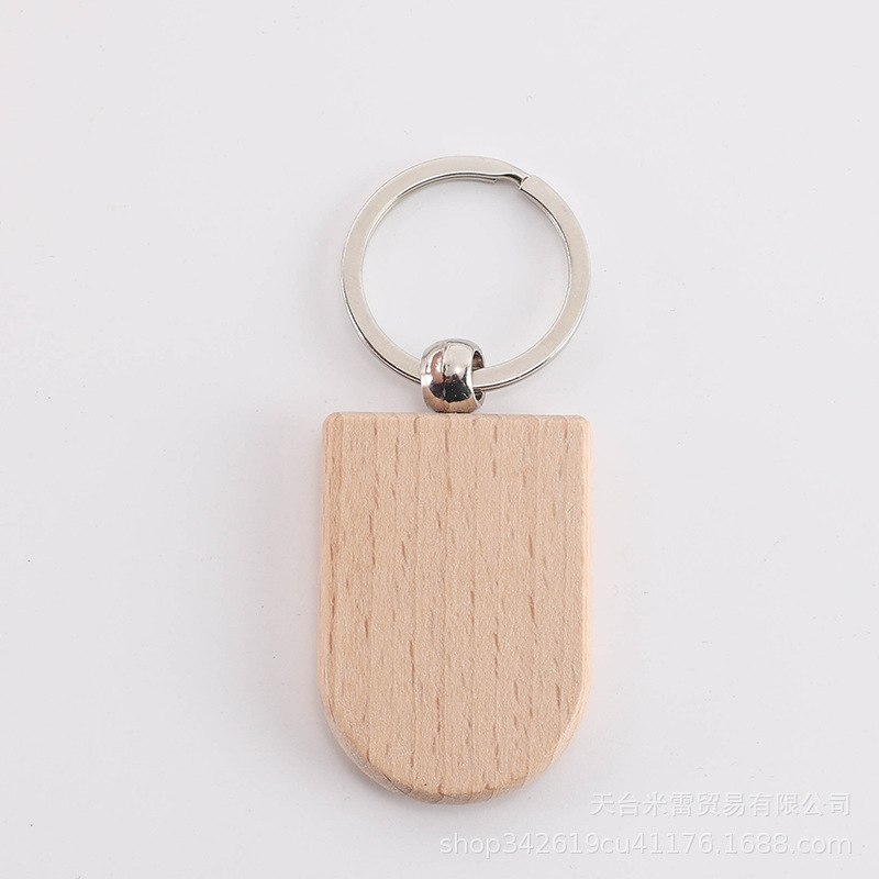 ブナ材キーホルダー 木製ペンダント 木製キーホルダー 無垢材 クリエイティブな小さなギフト レーザー彫刻可能|undefined
