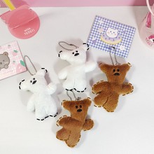 小红书可爱毛绒憨豆小熊公仔挂饰卡通熊玩偶包包手机情侣挂件现货