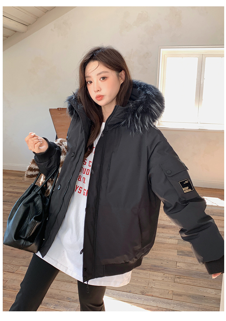 Ventas rápidas de ropa de mujer transfronteriza estilo retro americano superando la chaqueta de cuello de lana con capuzas gruesas de invierno