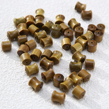 复古新中式木质散珠 10*8m绿檀竹节 创意diy饰品配件手串佛珠手链