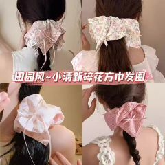 超仙蝶結び大腸髪輪女森系田園風砕花髪紐高級感髪紐髪飾り