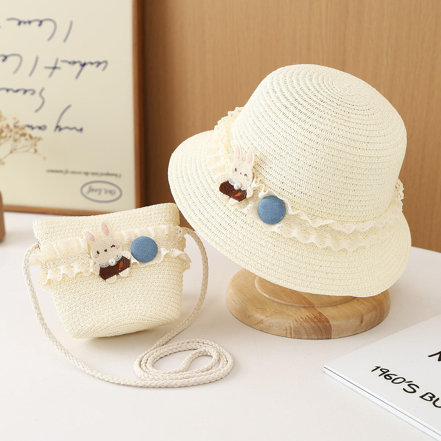 Blommig solhatt i halm för flickor och mammor strandhatt_voghion.com