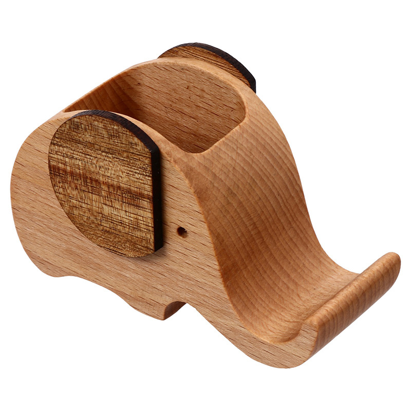 Soporte para teléfono con portalápices de pequeño elefante