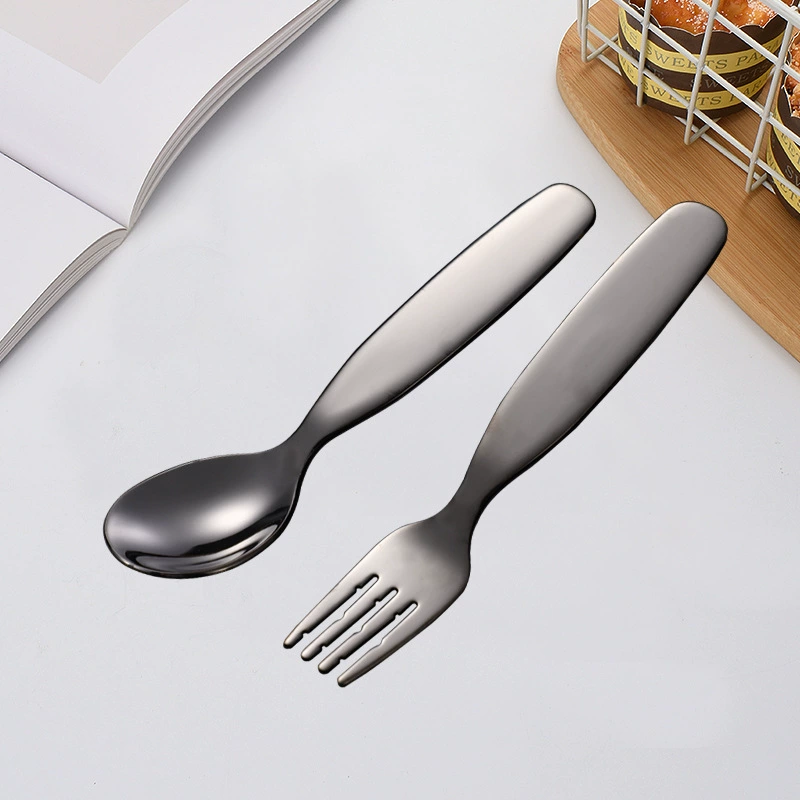 Children's cute spoon stainless steel for supplementary food, tableware, set, stainless steel AISI 304