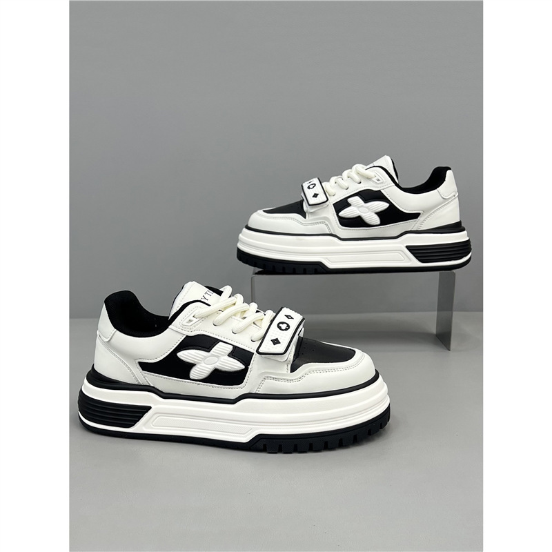 Yj White Shoes 2025 Autum Genuine Leather Fashion Thick-Soled Sneakers Trendyy Original Versatile Niche Casual Shoes Men's Shoes