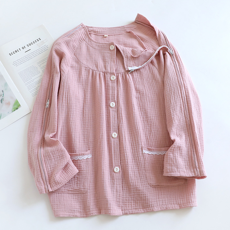 여성용 가죽 붉은 거즈 간호복 싱글 탑