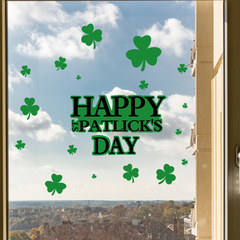 跨境新款St. Patrick's Day三葉草裝飾門貼紙臥室書房浴室門牆貼