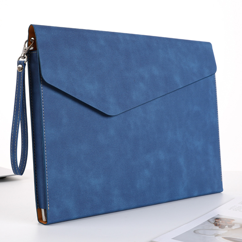 입체 문서 가방 - 파란색 + 휴대용